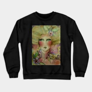 PASTEL WOODLAND ART DECO FAIRY DOLLY GIRL Crewneck Sweatshirt